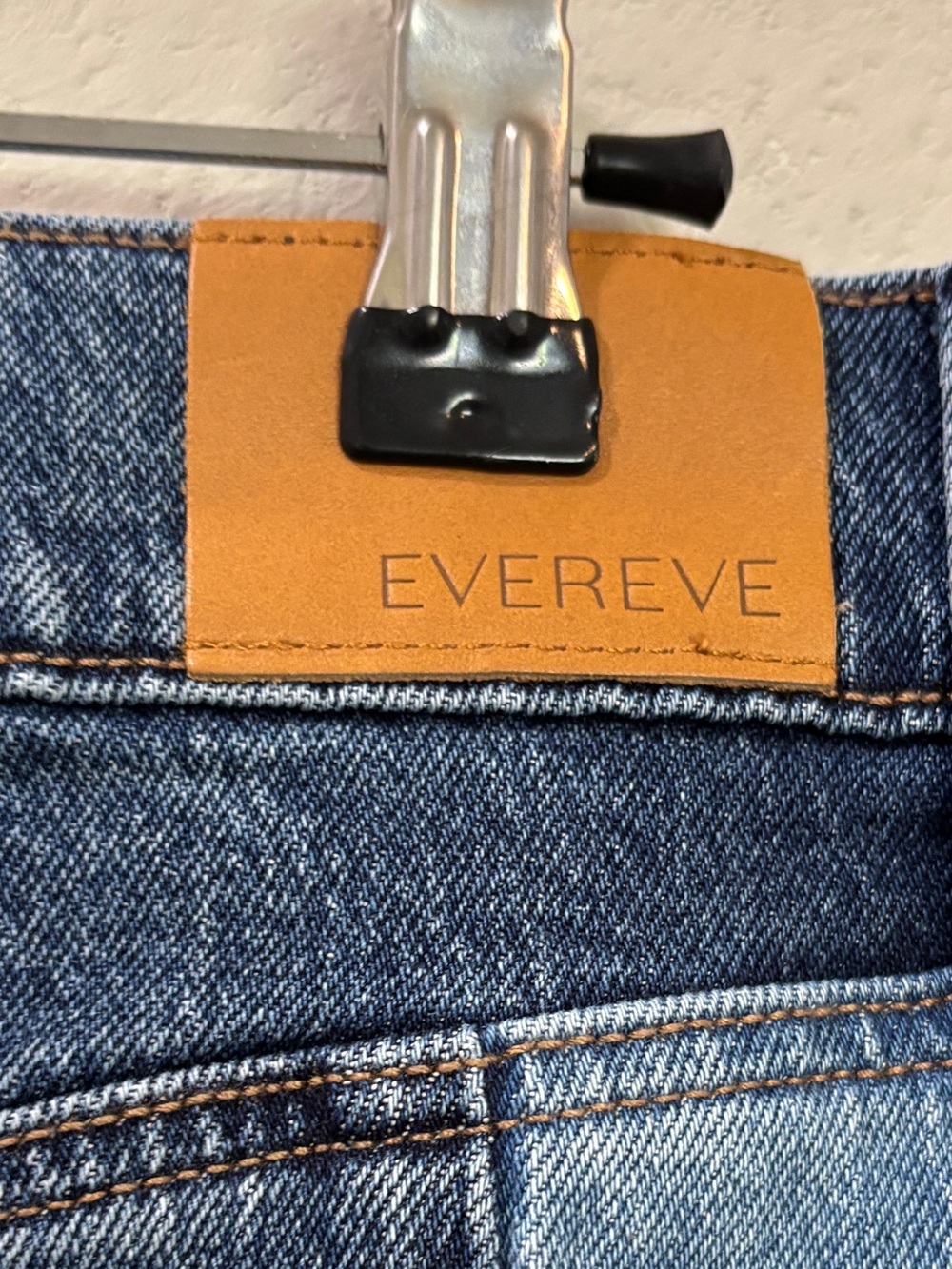 Evereve Two Tone Raw Hem Reworked Denim Skirt Size 29 NWT - Picture 5 of 9